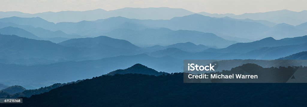 Layers of Mountain Ridges Vertical layers of mountain ridges in North Carolina. Mountain Stock Photo