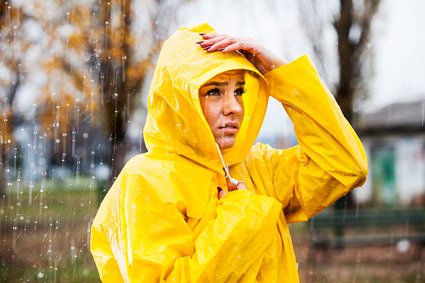 istock Cute girl ready for the rain! 611216840
