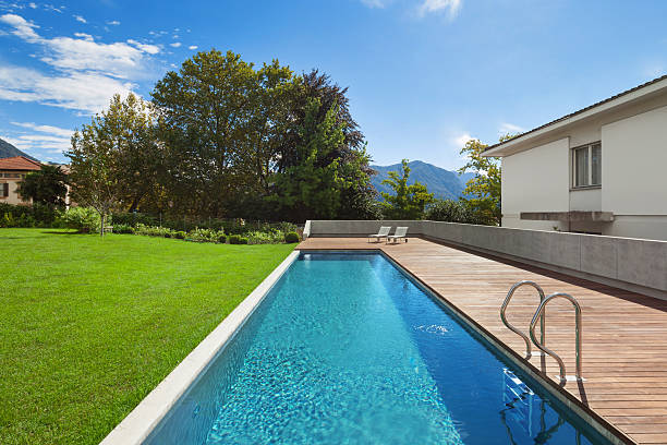 istock Swimming pool of a private residence 611216872