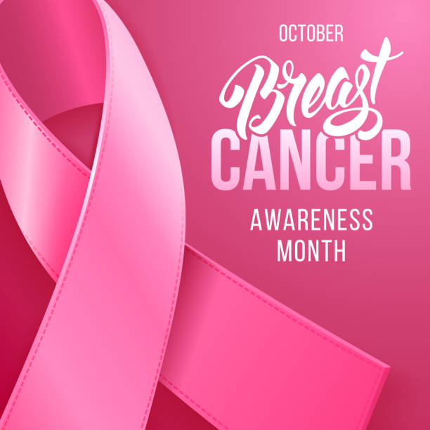 Breast Cancer Awareness Month Breast Cancer Awareness Background with Pink Ribbon. October is month of Breast Cancer Awareness in the world. Vector stock illustration. breast cancer awareness stock illustrations