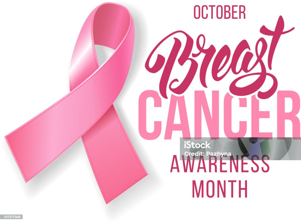 Breast Cancer Awareness Month Breast Cancer Awareness Background with Pink Ribbon. October is month of Breast Cancer Awareness in the world. Vector stock illustration. Breast Cancer Awareness stock vector