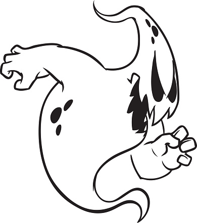 Ilustración de Contorno Fantasma De Dibujos Animados Ilustración Vectorial  De Halloween Aislada y más Vectores Libres de Derechos de Blanco - Color -  iStock