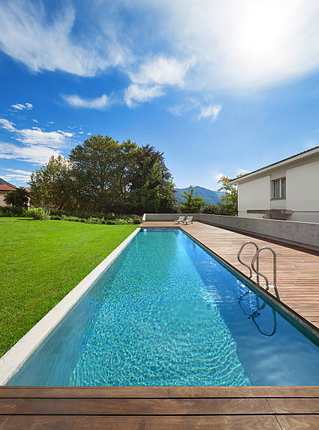 istock Swimming pool of a private residence 611288892