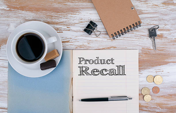 istock Product Recall - Copybook on the desktop 611288922