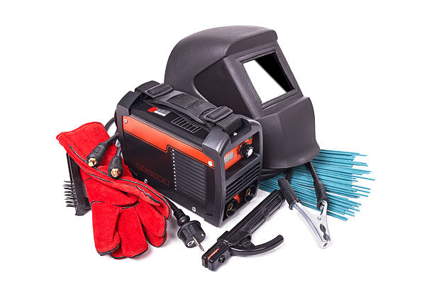 Equipment and protective clothing for welding stock photo