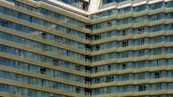 Building balconies create geometrical pattern
