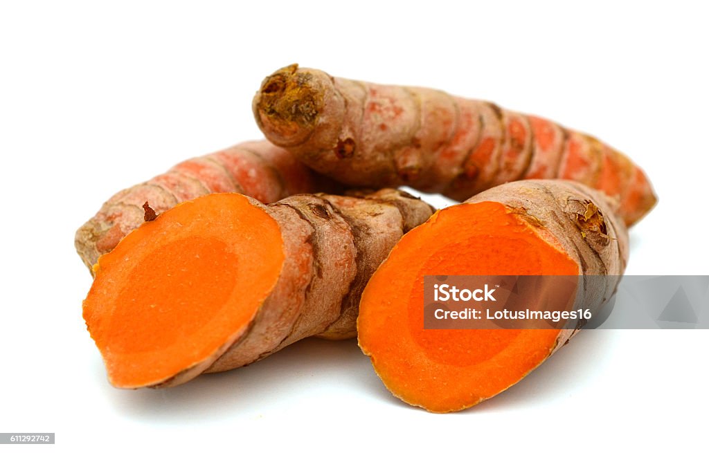 Fresh turmeric isolated on white background Turmeric Stock Photo