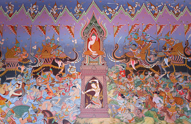 istock masterpiece of traditional Thai style painting 611293068