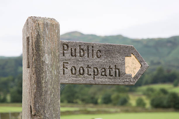 istock Public Footpath Sign, Grasmere; Lake District 611294868
