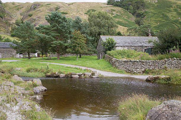 river at watendlath; lake district; england - watendlath imagens e fotografias de stock