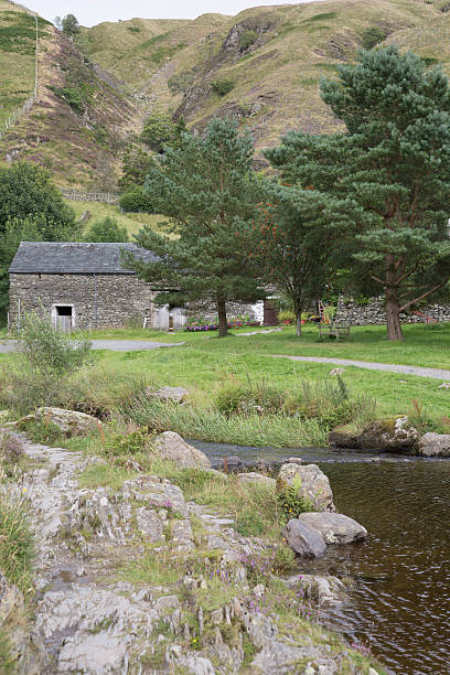 river at watendlath; lake district; england - watendlath imagens e fotografias de stock