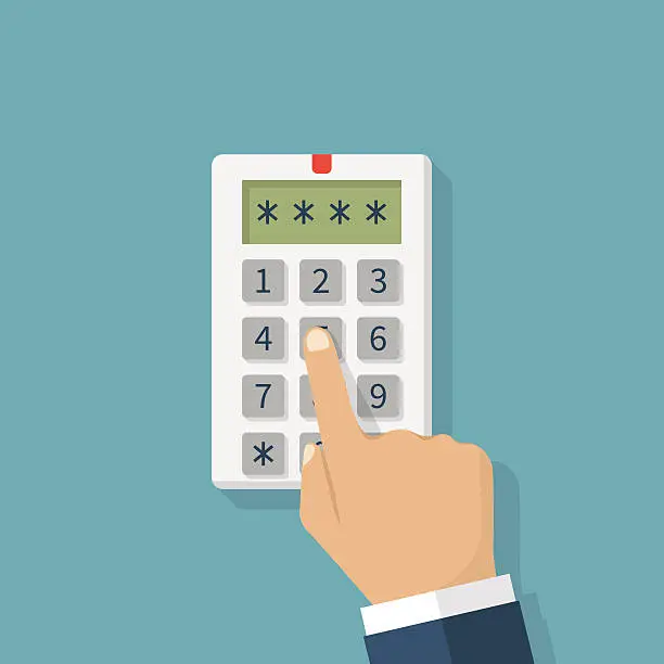 Vector illustration of Security system code