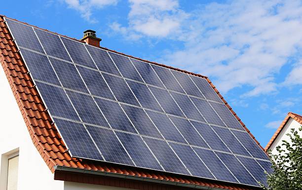 istock Roof with solar panels 611300408
