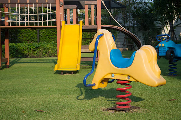 istock horse toy on playground 611302554