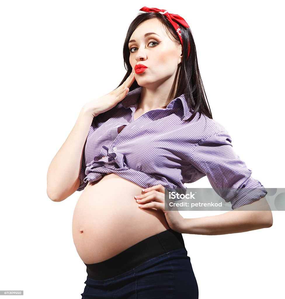 Hạnh Phúc Trẻ Hài Hước Mang Thai Người Phụ Nữ Hình ảnh Sẵn có ...