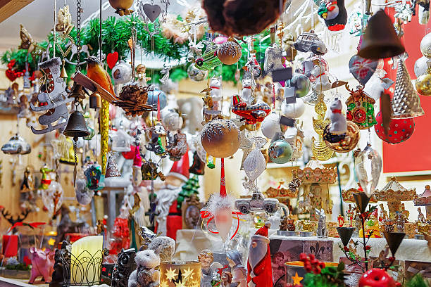 istock Christmas tree decorations on Vilnius Christmas Market 611310078