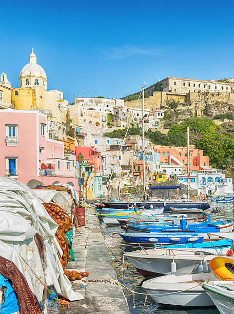 istock Colourful marina on the island Procida. 611310828