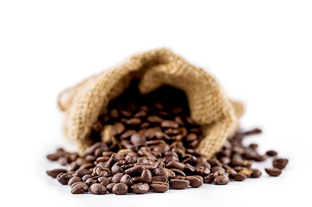 istock coffee beans in bag isolated on white background 611311212