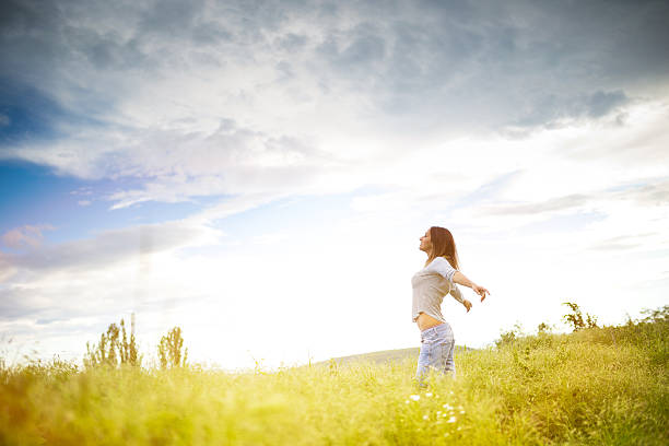 istock Woman and beautiful sky 611311998