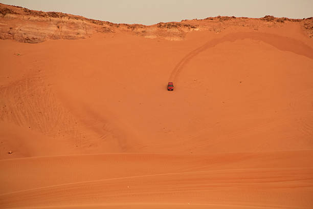 istock Car in arabian desert 611312714