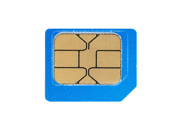 istock Close up of mobile phone sim card on white background 611313932