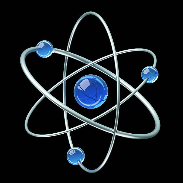 istock Orbital model of atom - physics 3D illustration 611315472