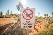 No drone zone warning sign