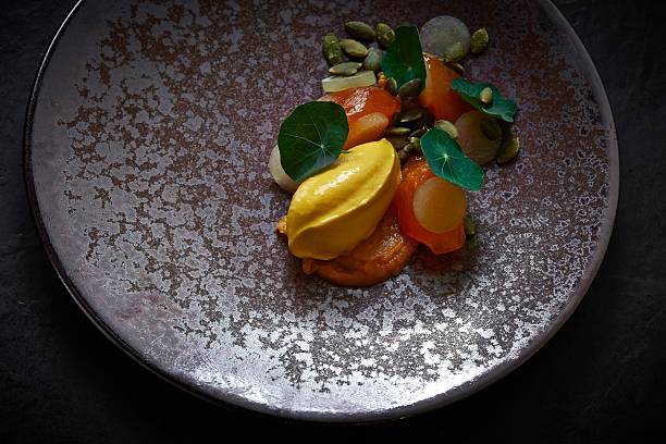 istock Fish School Pumpkin icecream persimmon melon with fried peanut a 611316722