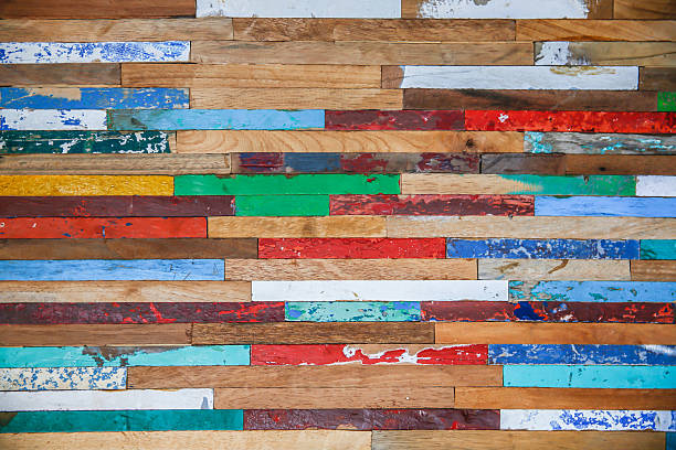 Colorful timber plank stripes textured