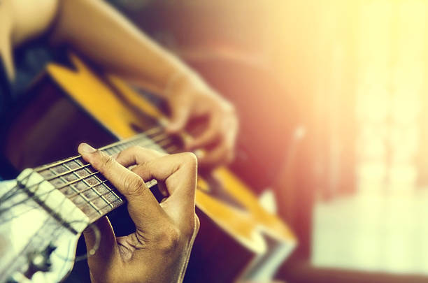 istock hand of man in classical guitar 611322192