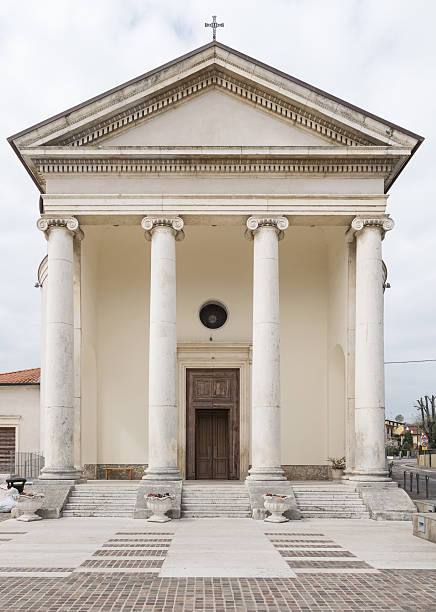 istock Church in classical style with colonnade. 611325996