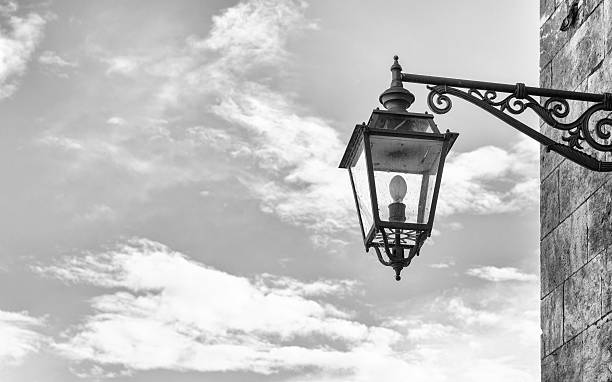 istock Old street lamp in wrought iron. 611326206