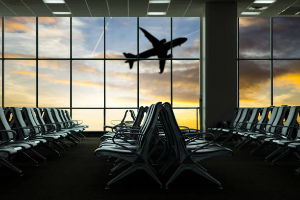 istock Airport terminal passeger waiting 611326320