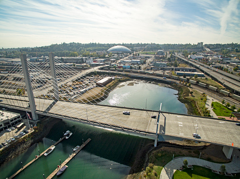 Tacoma Washington Aerial View From Foss Waterway Bridge