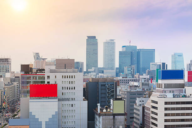istock Nagoya cityscape and skyscraper with beautiful sky 611329102