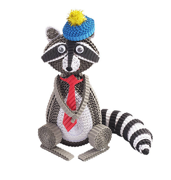 Toy of Quilling. Raccoon Toy of Quilling. Raccoon paper quilling stock pictures, royalty-free photos & images