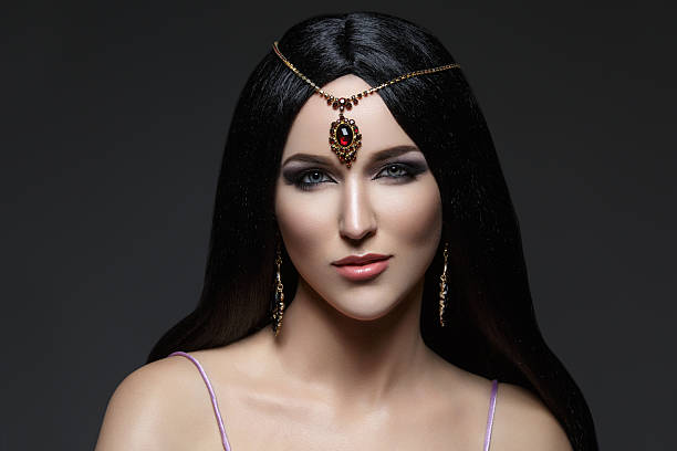 istock Beautiful girl with arabic makeup 611330088