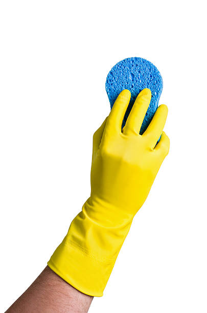 istock Hand cleaning a window or glass 611330500