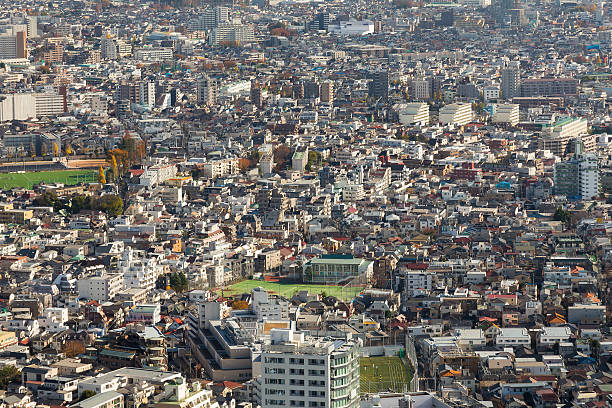 istock Aerial view Tokyo central residence area 611332882