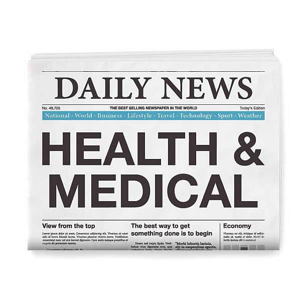 istock HEALTH & MEDICAL Headline. Newspaper isolated on White Background 611333052