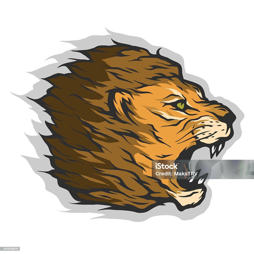 Roaring Lion Head Stock Illustration - Download Image Now - Lion ...