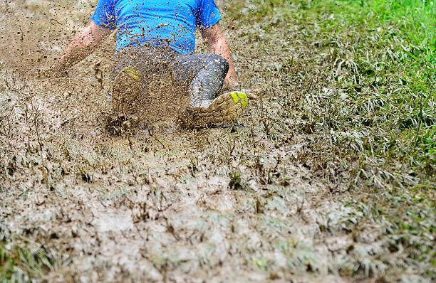 istock Unrecognizable man sliding down the dirty slope 611591544