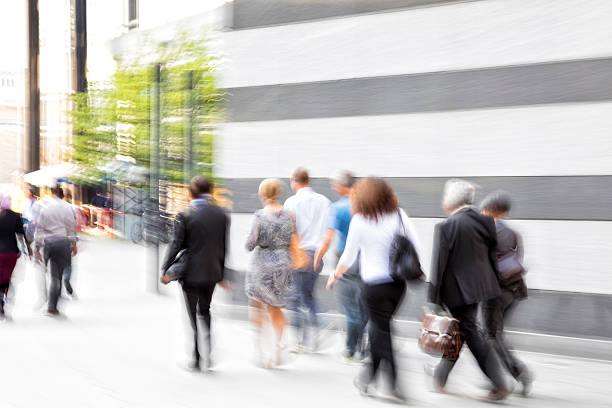 istock Business People Walking in Modern Financial District 611592740