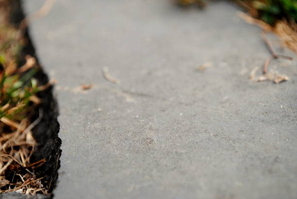 istock Dark gray stone slab in the grass 611592780