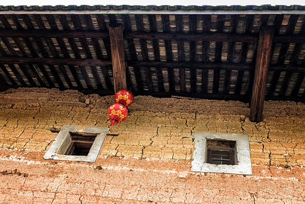 hakka house detail - fujian province imagens e fotografias de stock