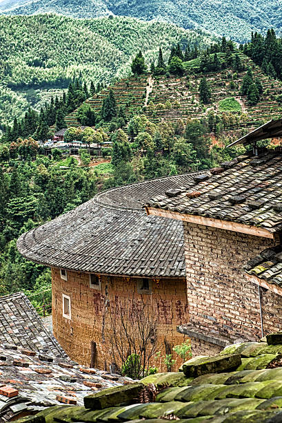 detalles tradicionales de la casa hakka - fujian province fotografías e imágenes de stock