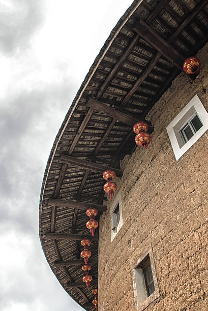 dettagli tradizionali della casa hakka - fujian province foto e immagini stock