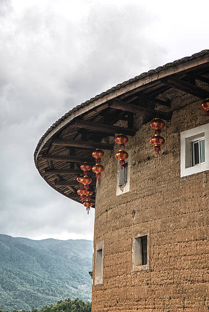 dettagli tradizionali della casa hakka - fujian province foto e immagini stock