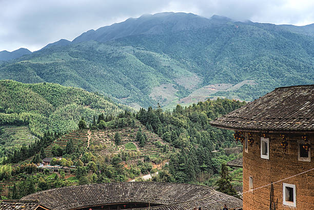 traditional hakka house details - fujian province imagens e fotografias de stock