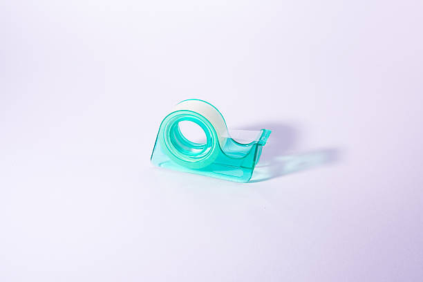 istock Teal Tape Roll Dispenser Office Supply White Background Pure Bri 611597780
